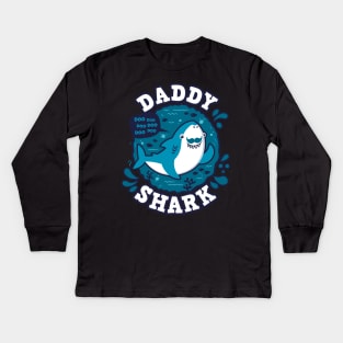 Daddy Shark (trace) Kids Long Sleeve T-Shirt